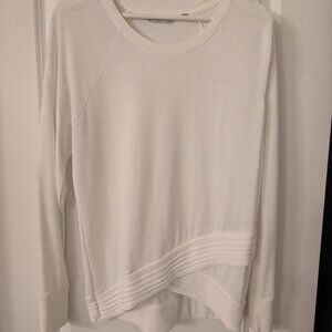 Athleta Asymmetrical White Sweater/Sweatshirt - Size Medium